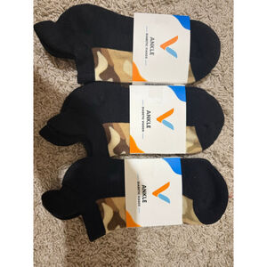 Viasox Ankle Diabetic Socks S/M Size Black Camo